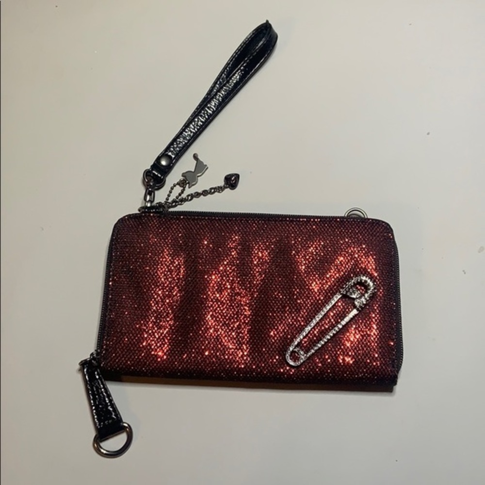 Lollipops red/black sparkly wallet/wristlet EUC